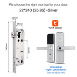 New X5 Waterproof Tuya Biometric Fingerprint Lock, Security Intelligent Smart Lock With WiFi APP Password RFID Door Lock silver 3585 - Tophatter Daily Deals