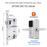New X5 Waterproof Tuya Biometric Fingerprint Lock, Security Intelligent Smart Lock With WiFi APP Password RFID Door Lock silver 6072 - Tophatter Daily Deals