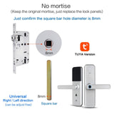 New X5 Waterproof Tuya Biometric Fingerprint Lock, Security Intelligent Smart Lock With WiFi APP Password RFID Door Lock silver no mortise - Tophatter Daily Deals