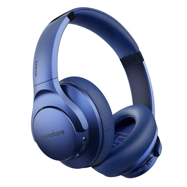 Anker Soundcore Life Q20 Hybrid Active Noise Cancelling Headphones, Wireless Over Ear Bluetooth Headphones Blue - Tophatter Daily Deals
