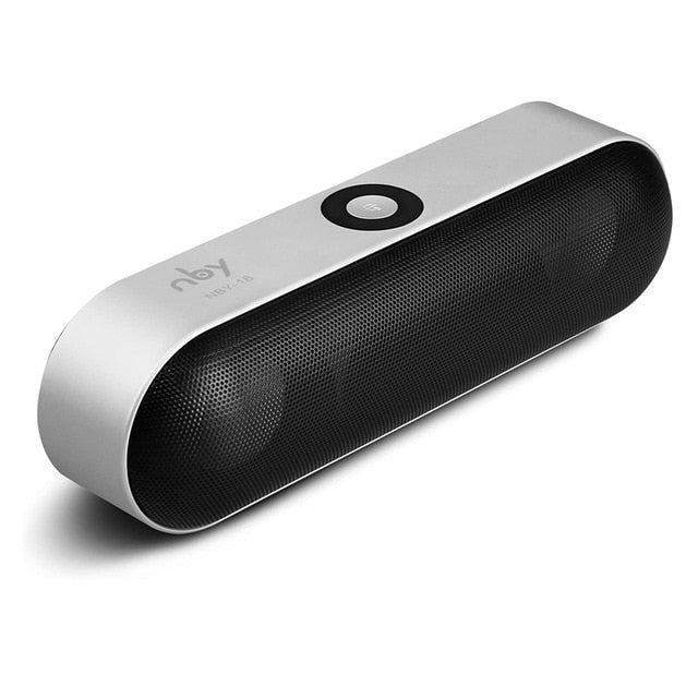 NBY 18 Bluetooth Speaker Mini Portable Wireless Speakers Sound System 3D Stereo Music Surround Speaker Support USB TF Card Sliver - Tophatter Daily Deals