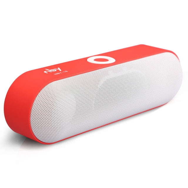 NBY 18 Bluetooth Speaker Mini Portable Wireless Speakers Sound System 3D Stereo Music Surround Speaker Support USB TF Card Red - Tophatter Daily Deals