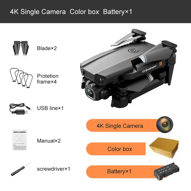 New Drone 4k Double Camera HD XT6 WIFI FPV Drone Air Pressure Fixed Height four-axis Aircraft RC Helicopter With Camera 4K Cam Foma Box - Tophatter Daily Deals