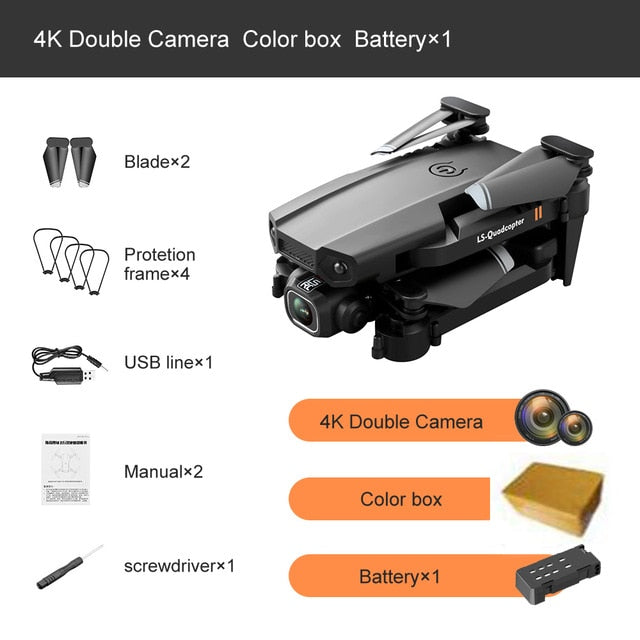 New Drone 4k Double Camera HD XT6 WIFI FPV Drone Air Pressure Fixed Height four-axis Aircraft RC Helicopter With Camera 4K Pro Foma Box - Tophatter Daily Deals