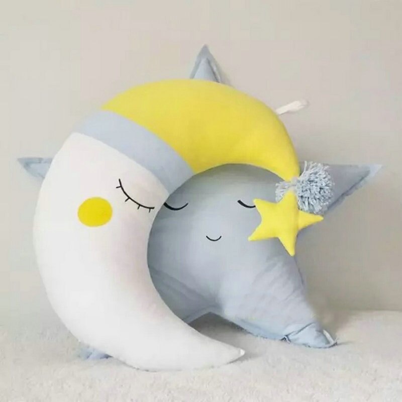 Moon Star Pillow Plush Cushion Smile With Hat Outer Space - Tophatter Daily Deals