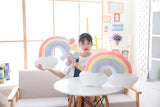 Pastel Rainbow Cloud Plush Moon Multicoloured Stripey Candy Star Moon Plush Rainbows - Tophatter Daily Deals