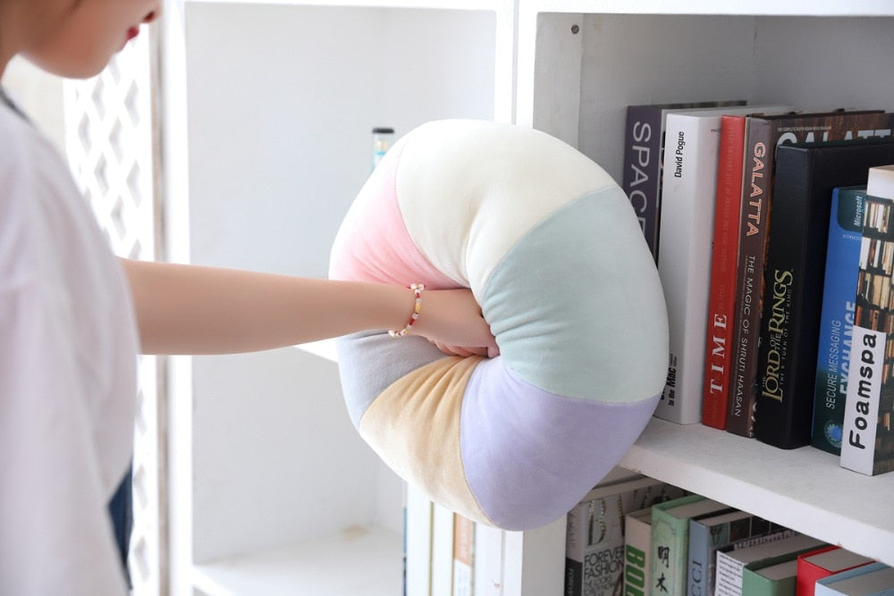 Pastel Rainbow Cloud Plush Moon Multicoloured Stripey Candy Star Moon Plush Rainbows - Tophatter Daily Deals