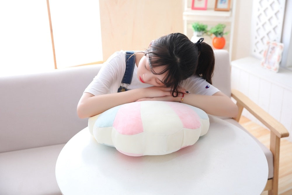 Pastel Rainbow Cloud Plush Moon Multicoloured Stripey Candy Star Moon Plush Rainbows - Tophatter Daily Deals