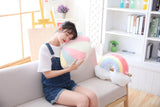 Pastel Rainbow Cloud Plush Moon Multicoloured Stripey Candy Star Moon Plush Rainbows - Tophatter Daily Deals