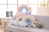 Pastel Rainbow Cloud Plush Moon Multicoloured Stripey Candy Star Moon Plush Rainbows - Tophatter Daily Deals