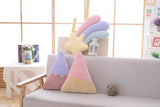 Pastel Rainbow Cloud Plush Moon Multicoloured Stripey Candy Star Moon Plush Rainbows - Tophatter Daily Deals