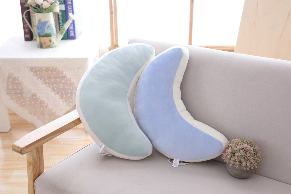 Pastel Rainbow Cloud Plush Moon Multicoloured Stripey Candy Star Moon Plush Rainbows - Tophatter Daily Deals