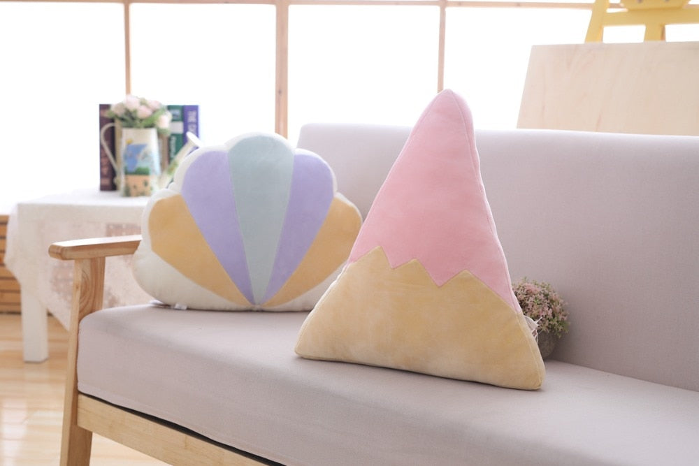 Pastel Rainbow Cloud Plush Moon Multicoloured Stripey Candy Star Moon Plush Rainbows - Tophatter Daily Deals