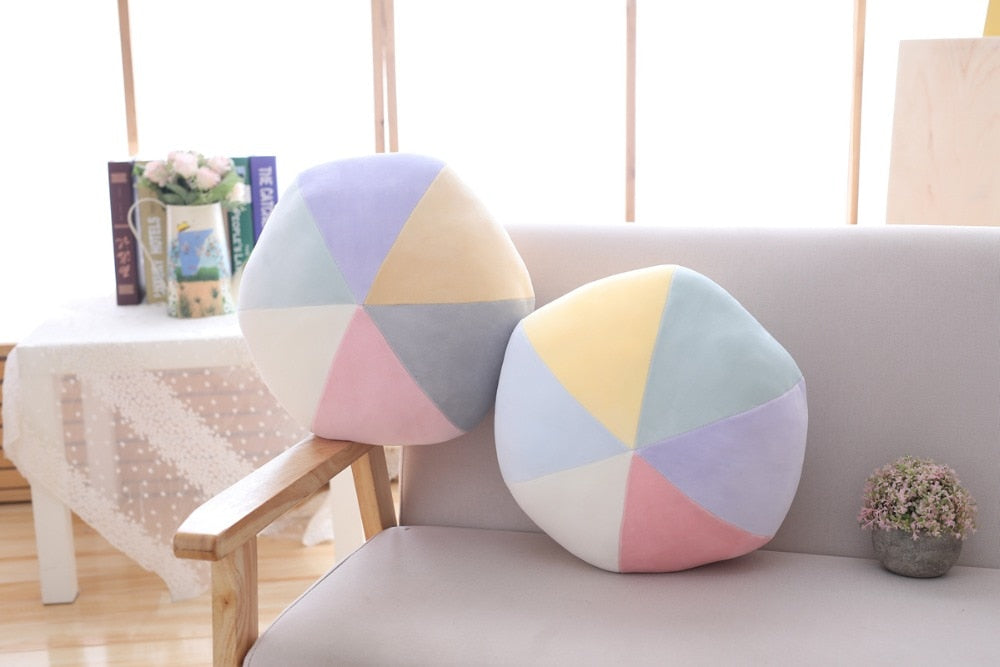 Pastel Rainbow Cloud Plush Moon Multicoloured Stripey Candy Star Moon Plush Rainbows - Tophatter Daily Deals