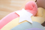 Pastel Rainbow Cloud Plush Moon Multicoloured Stripey Candy Star Moon Plush Rainbows - Tophatter Daily Deals
