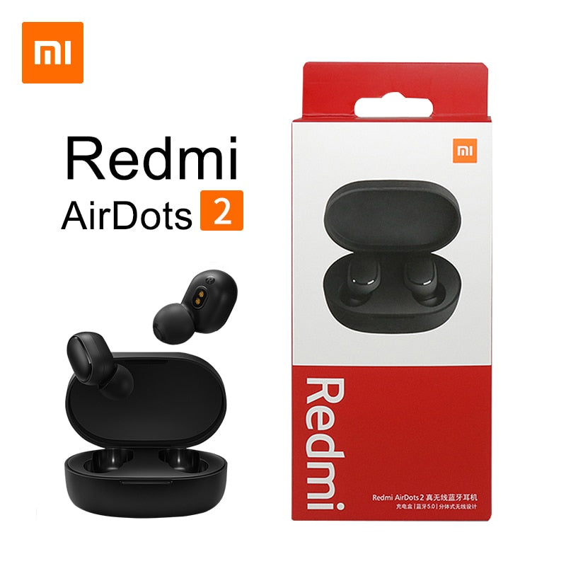 Original Xiaomi Redmi Airdots 2 TWS Earphone True Wireless Bluetooth 5.0 Stereo Bass With Mic Handsfree Earbuds AI Control - Tophatter Daily Deals