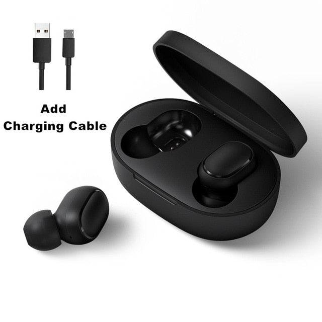 Original Xiaomi Redmi Airdots 2 TWS Earphone True Wireless Bluetooth 5.0 Stereo Bass With Mic Handsfree Earbuds AI Control Add Charging Cable - Tophatter Daily Deals