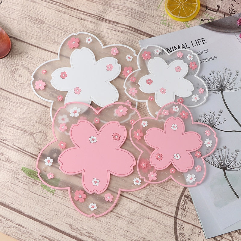 Japanese Style Cherry Blossom Coaster Heat Cup Mug Coaster Flowers - Tophatter Daily Deals