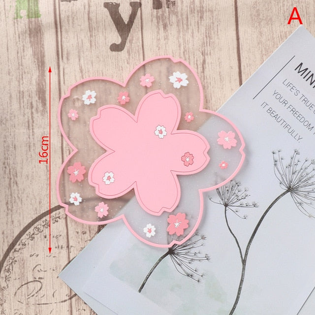 Japanese Style Cherry Blossom Coaster Heat Cup Mug Coaster Pink Flowers - Tophatter Daily Deals