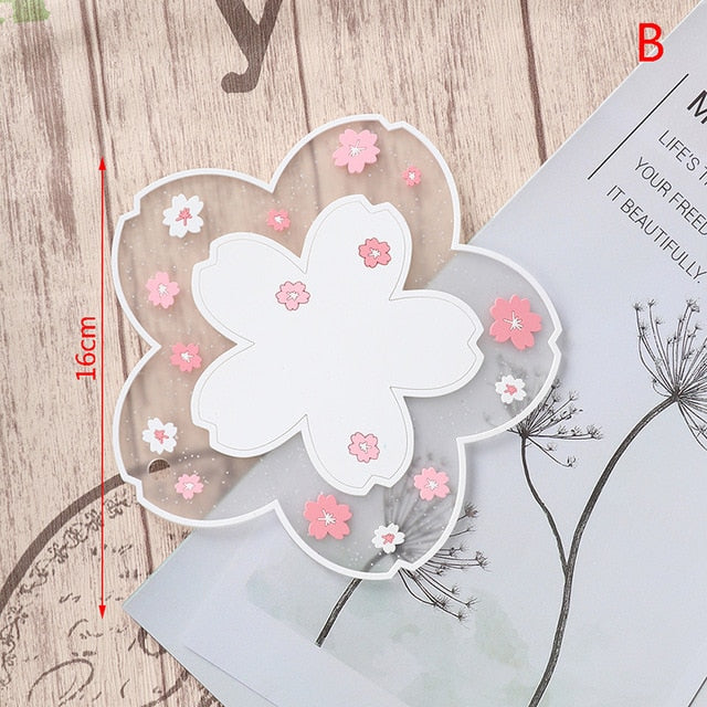 Japanese Style Cherry Blossom Coaster Heat Cup Mug Coaster White Flowers - Tophatter Daily Deals