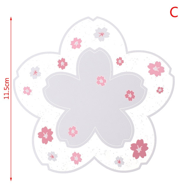 Japanese Style Cherry Blossom Coaster Heat Cup Mug Coaster Clear Flowers - Tophatter Daily Deals