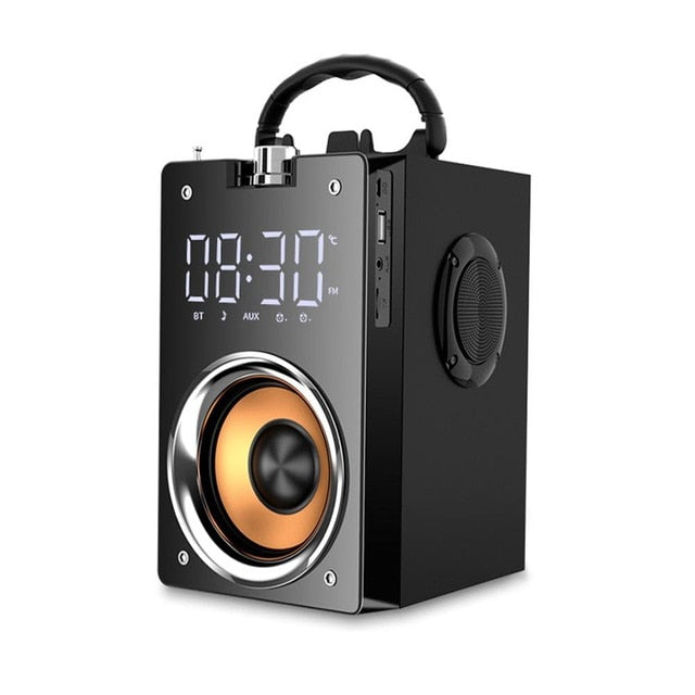 Super Bass Bluetooth Speakers Portable Column High Power 3D Stereo Subwoofer Music Center Support AUX TF FM Radio HIFI BoomBox T3 BLACK - Tophatter Daily Deals