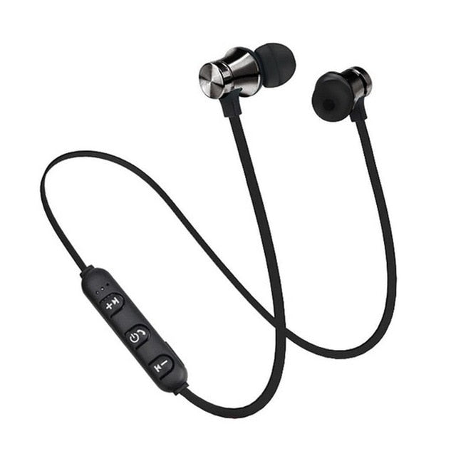Magnetic Wireless bluetooth Earphone XT11 music headset Phone Neckband sport Earbuds Earphone with Mic For iPhone Samsung Xiaomi Black - Tophatter Daily Deals