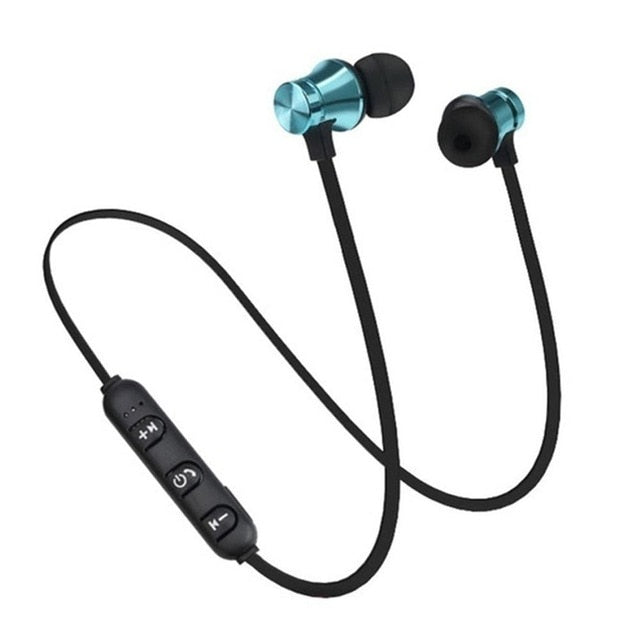 Magnetic Wireless bluetooth Earphone XT11 music headset Phone Neckband sport Earbuds Earphone with Mic For iPhone Samsung Xiaomi Blue - Tophatter Daily Deals