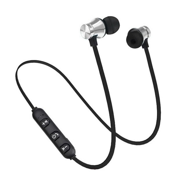 Magnetic Wireless bluetooth Earphone XT11 music headset Phone Neckband sport Earbuds Earphone with Mic For iPhone Samsung Xiaomi Silver - Tophatter Daily Deals