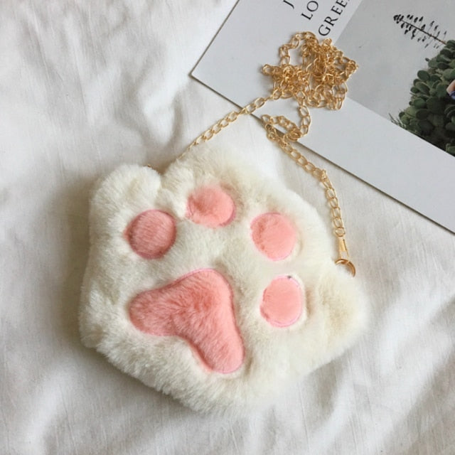 Cat Paw Chain Crossbody Bag White Animals - Tophatter Daily Deals