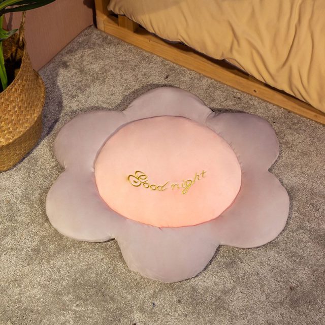 Candy Colors Pastel Flowers Plush Chair Cushion Carpet Floor Pillow Lilac & Pink Flowers - Tophatter Daily Deals
