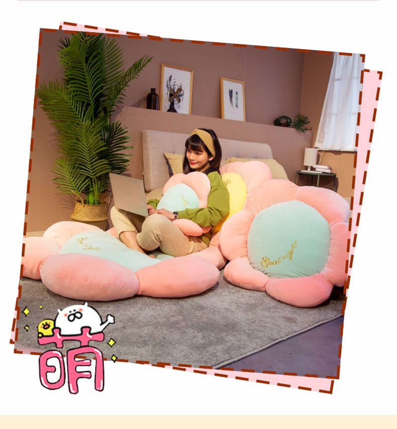 Candy Colors Pastel Flowers Plush Chair Cushion Carpet Floor Pillow Flowers - Tophatter Daily Deals