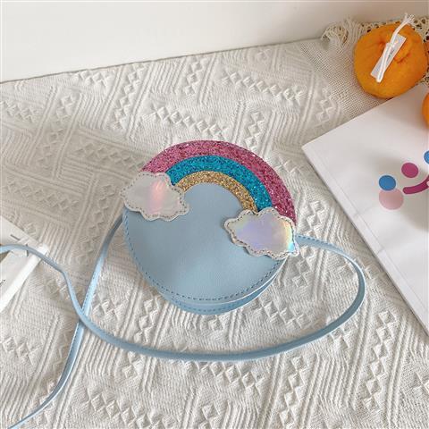 Mini Crossbody Bag Glitter Sequins Rainbow Multicoloured Blue Rainbows - Tophatter Daily Deals