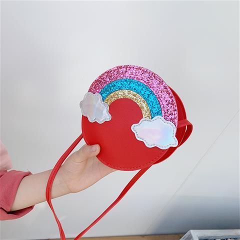 Mini Crossbody Bag Glitter Sequins Rainbow Multicoloured Red Rainbows - Tophatter Daily Deals