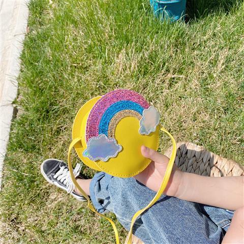 Mini Crossbody Bag Glitter Sequins Rainbow Multicoloured Yellow Rainbows - Tophatter Daily Deals