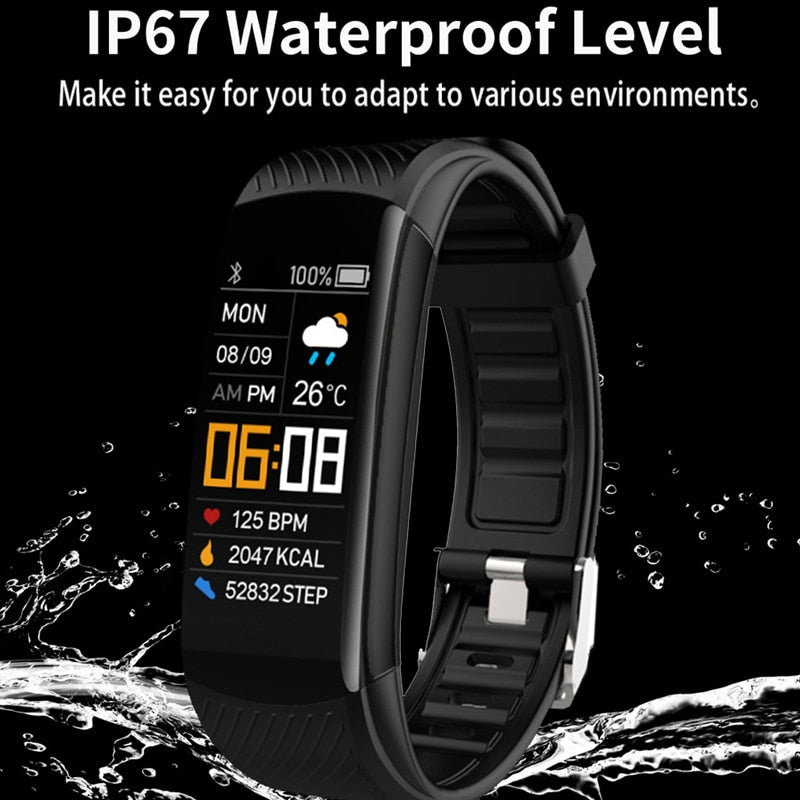 Sport Fitness Bracelet Waterproof Fitness Tracker Blood Pressure Heart Rate Monitor Smart Band Watch For Android IOS Phone - Tophatter Daily Deals