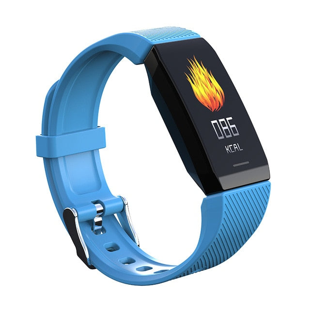 1.14 Smart Band Weather Display Blood Pressure Heart Rate Monitor Fitness Tracker Smart Watch Bracelet Waterproof Men Women Kids Blue - Tophatter Daily Deals