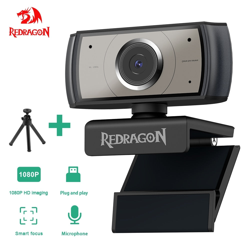 REDRAGON GW900 APEX USB HD Webcam autofocus Built-in Microphone 1920 X 1080P 30fps Web Cam Camera for Desktop Laptops Game PC - Tophatter Daily Deals