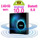 2020 Latest T95 Smart Tv Box Android 10 6k 2.4g & 5g Wifi Bluetooth 5.0 4g 16g 32gb 64gb 4k Quad Core Set-Top Box Media Player - Tophatter Daily Deals