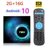2020 Latest T95 Smart Tv Box Android 10 6k 2.4g & 5g Wifi Bluetooth 5.0 4g 16g 32gb 64gb 4k Quad Core Set-Top Box Media Player 2G 16G - Tophatter Daily Deals