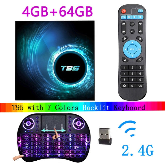 2020 Latest T95 Smart Tv Box Android 10 6k 2.4g & 5g Wifi Bluetooth 5.0 4g 16g 32gb 64gb 4k Quad Core Set-Top Box Media Player 4G 64G i8 - Tophatter Daily Deals