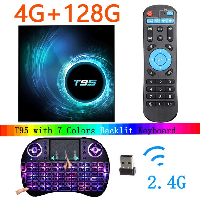 2020 Latest T95 Smart Tv Box Android 10 6k 2.4g & 5g Wifi Bluetooth 5.0 4g 16g 32gb 64gb 4k Quad Core Set-Top Box Media Player 4G 128G i8 - Tophatter Daily Deals