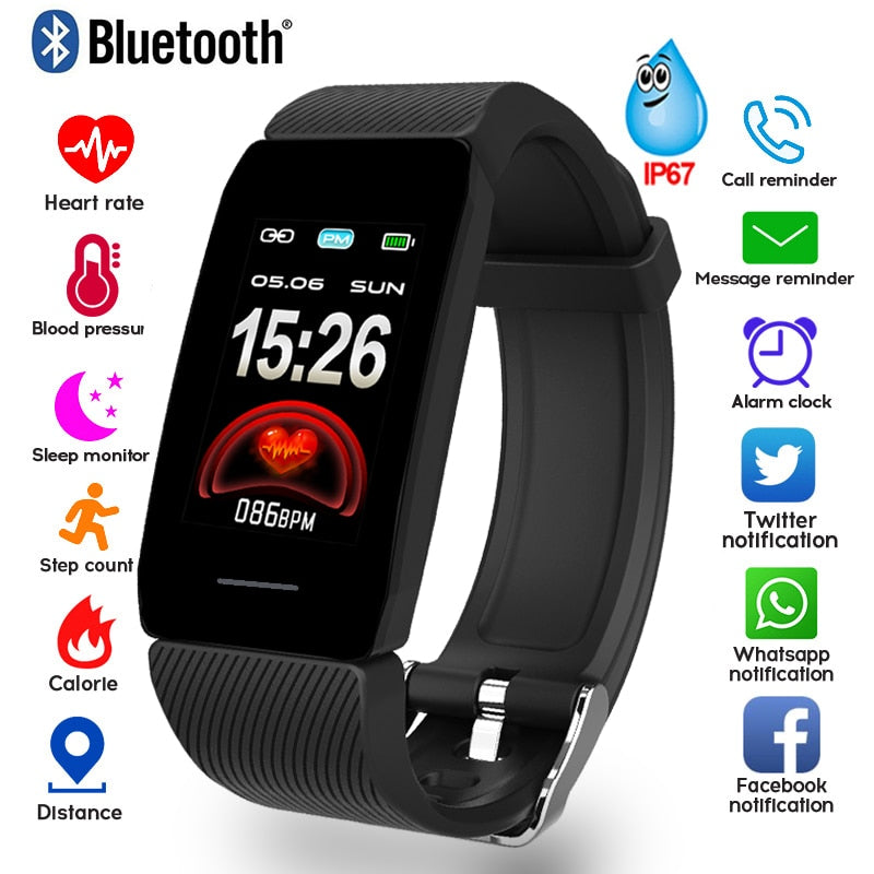1.14 Smart Band Weather Display Blood Pressure Heart Rate Monitor Fitness Tracker Smart Watch Bracelet Waterproof Men Women Kids - Tophatter Daily Deals