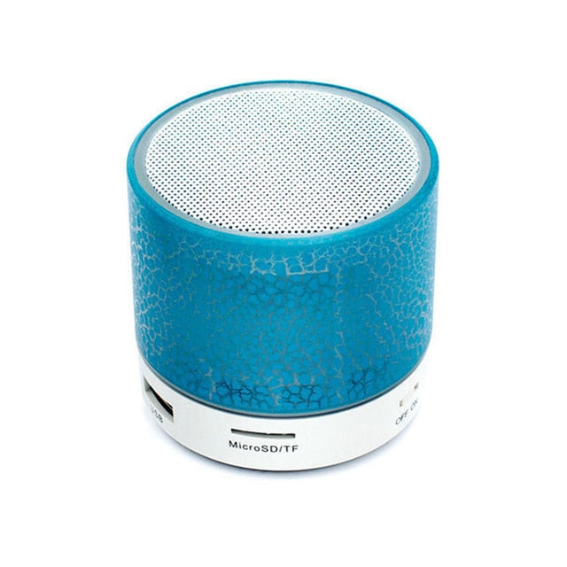 Mini Wireless Portable Bluetooth Speakers Crack LED USB Radio FM MP3 Stereo Sound Speaker For Computer Mobile Phone blue - Tophatter Daily Deals