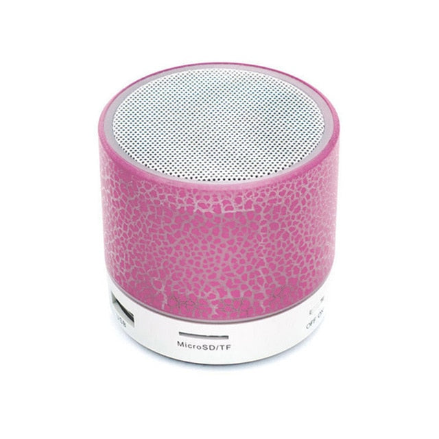 Mini Wireless Portable Bluetooth Speakers Crack LED USB Radio FM MP3 Stereo Sound Speaker For Computer Mobile Phone rose red - Tophatter Daily Deals
