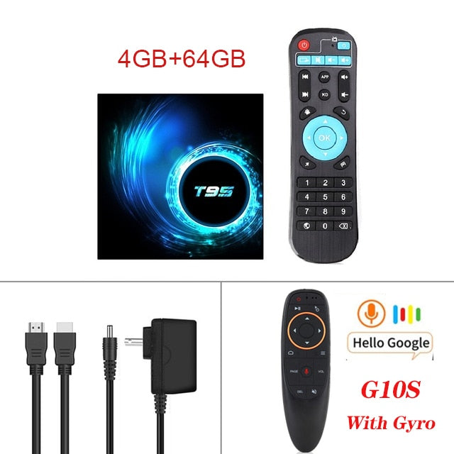 Android 10 T95 Smart Tv Box Youtube HD 6K 2.4G&5G Wifi 4GB 32GB 64GB Google Voice Assistant Bluetooth TV Receiver Media Player 4G 64G G10S - Tophatter Daily Deals