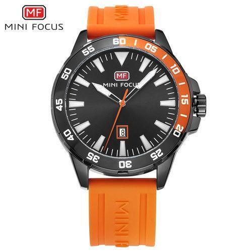 Sport Orange Mens Watch Waterproof Quartz Analog Watches Fashion Silicone Strap Classic Design For Men Dark orange Watches - Tophatter Daily Deals