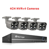 Techage Security Camera System 8CH 5MP HD POE NVR Kit CCTV Two Way Audio AI Face Detect Outdoor Video Surveillance IP Camera Set 4CH NVR and 4 Camera - Tophatter Daily Deals