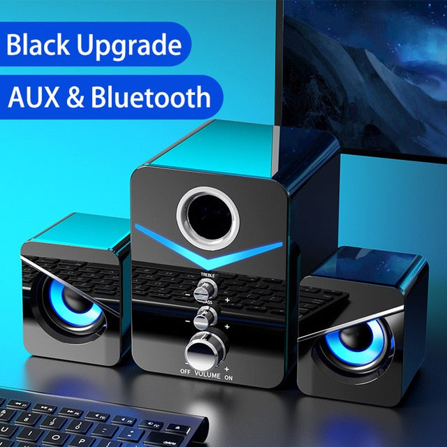 Home Theater System Caixa De Som PC Bass Subwoofer Bluetooth Speaker Computer Speakers Music Boombox Desktop Laptop Altavoces TV Black Bluetooth 1.5", 1.5" - Tophatter Daily Deals