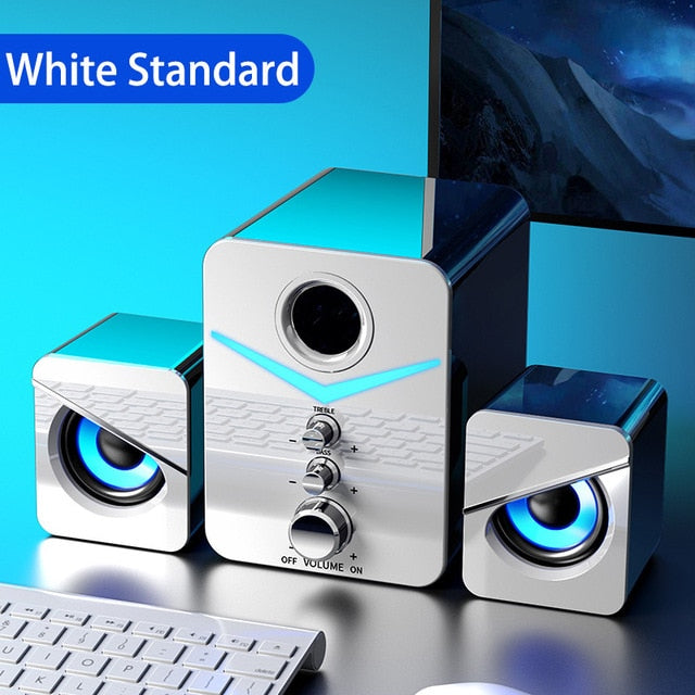 Home Theater System Caixa De Som PC Bass Subwoofer Bluetooth Speaker Computer Speakers Music Boombox Desktop Laptop Altavoces TV White No Bluetooth 1.5", 1.5" - Tophatter Daily Deals
